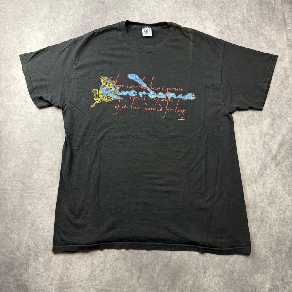 Vintage Riverdance The Show T-Shirt Mens XL Black Delta Pro Weight 90s Graphic